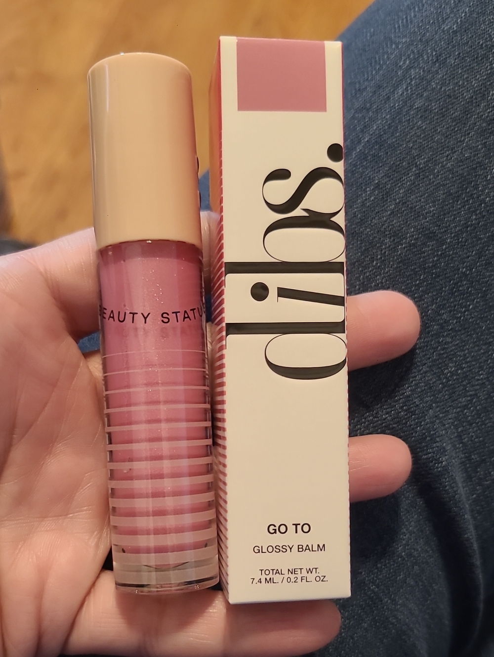 Dibs Rock Candy Go To Glossy Balm- vegan, pinky lavender shimmer, semi-sheer